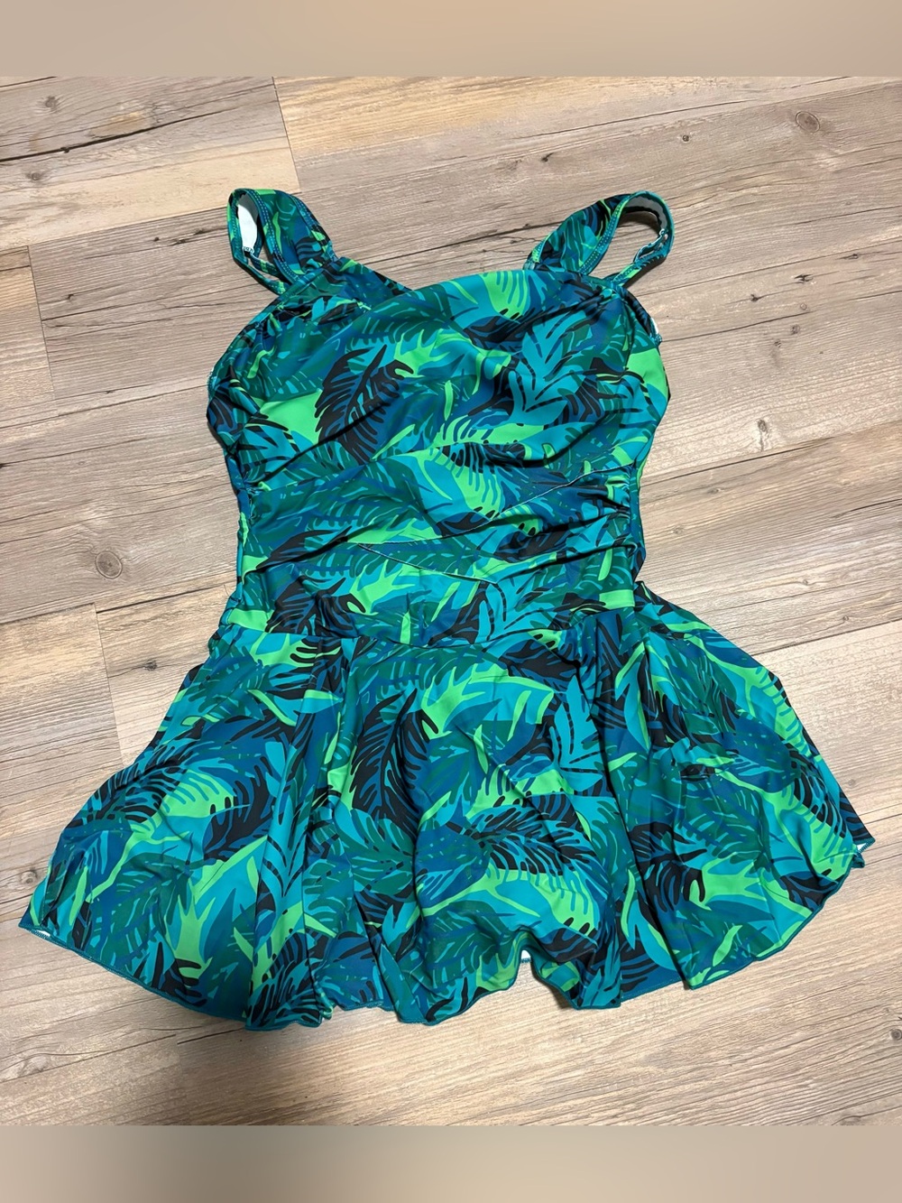 One piece swimsuit dress medium green new without tags